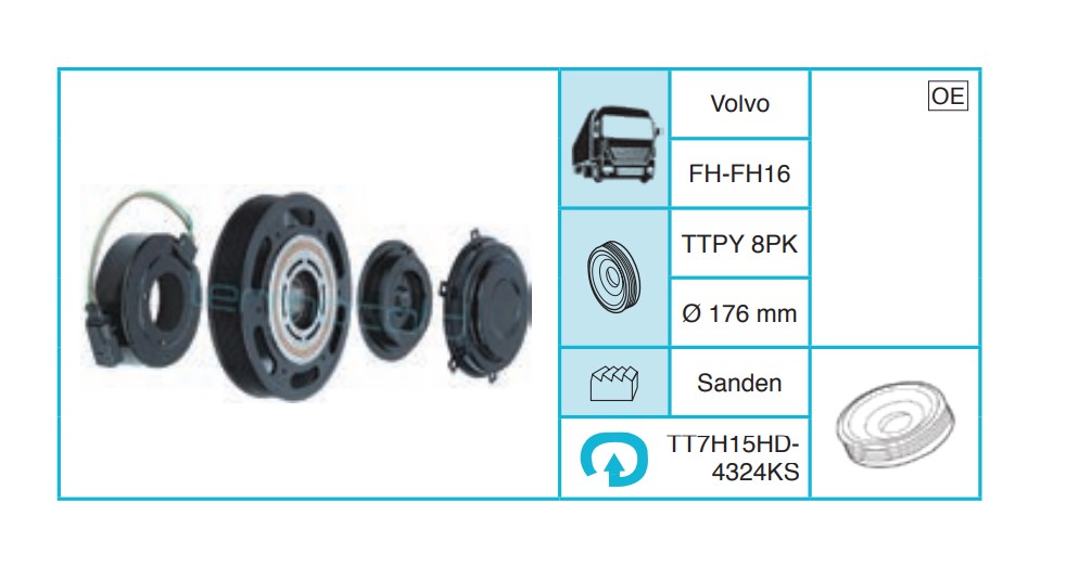 VOLVO FH-FH16 Kasnak Seti TT7H15HD4324KS