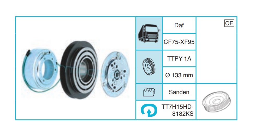 DAF CF75-XF95 Kasnak Seti TT7H15HD8182KS