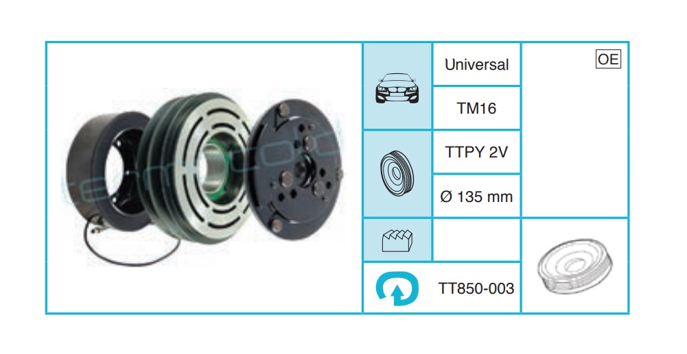 TM SERİSİ TM16 Kasnak Seti TT850-003