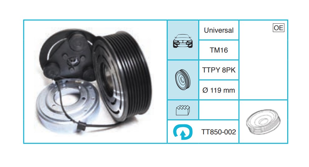 TM SERİSİ TM16 Kasnak Seti TT850-002