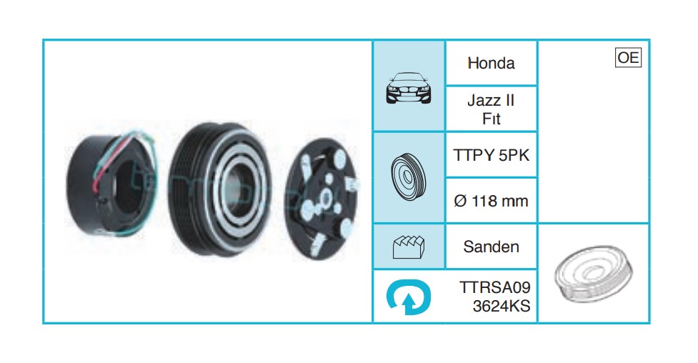 HONDA Jazz II Fıt Kasnak Seti TTRSA093624KS