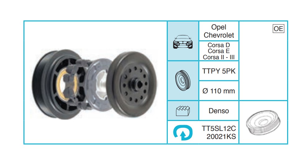 OPEL Corsa D Corsa E Corsa II - III Kasnak Seti TT5SL12C20021KS