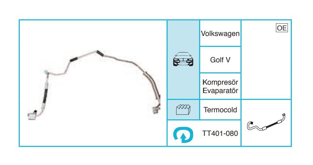 VOLKSWAGEN Golf V Hortum TT401-080