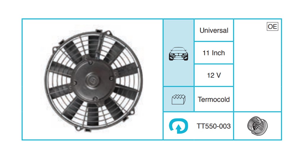 UNIVERSAL 11 Inch 12 V Fan TT550-003