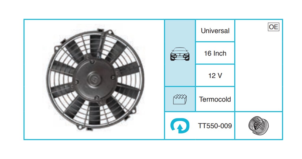 UNIVERSAL 16 Inch 12V Fan TT550-009