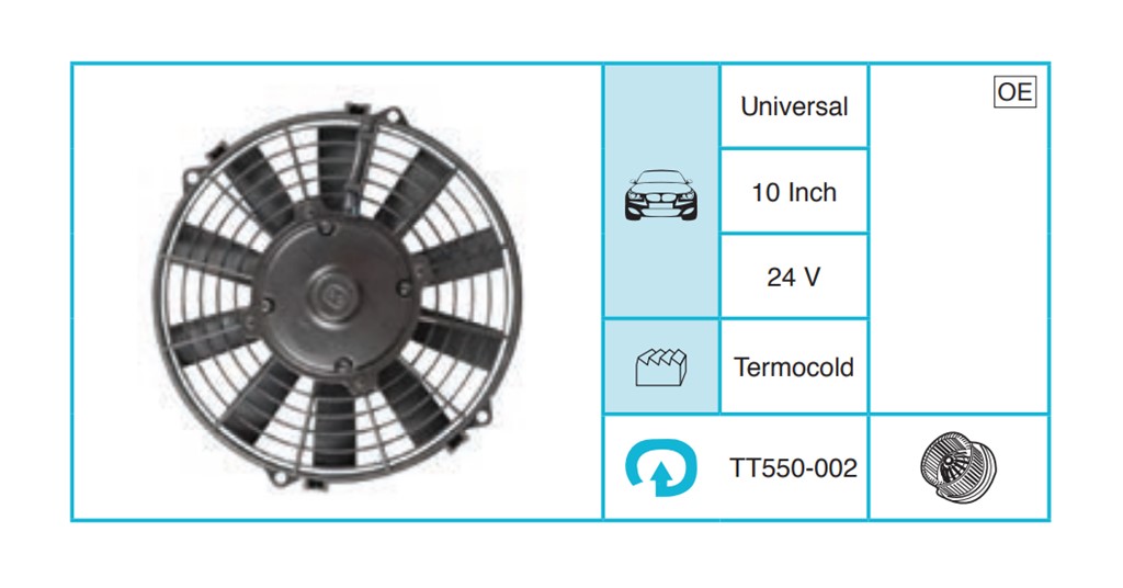 UNIVERSAL 10 Inch 24V Fan TT550-002