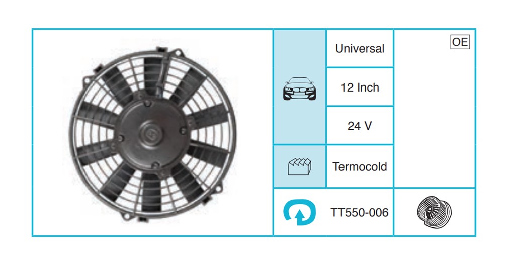 UNIVERSAL 10 Inch 12V Fan TT550-006