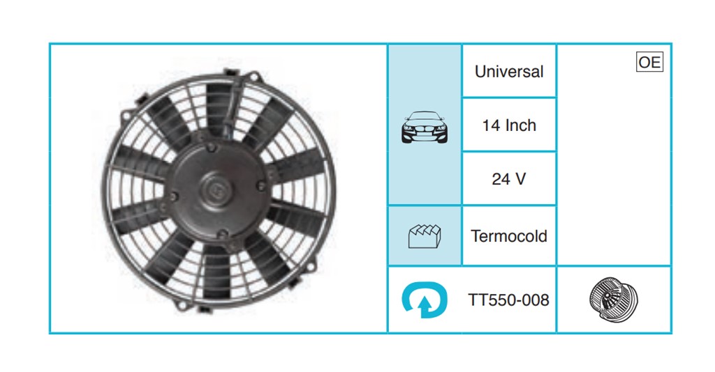 UNIVERSAL 10 Inch 12V Fan TT550-008