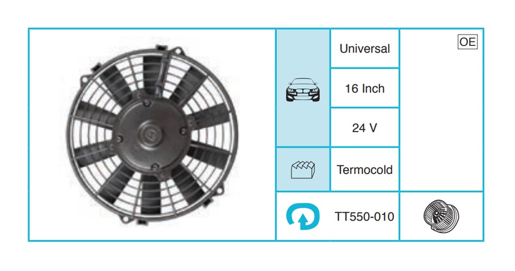 UNIVERSAL 10 Inch 12V Fan TT550-010