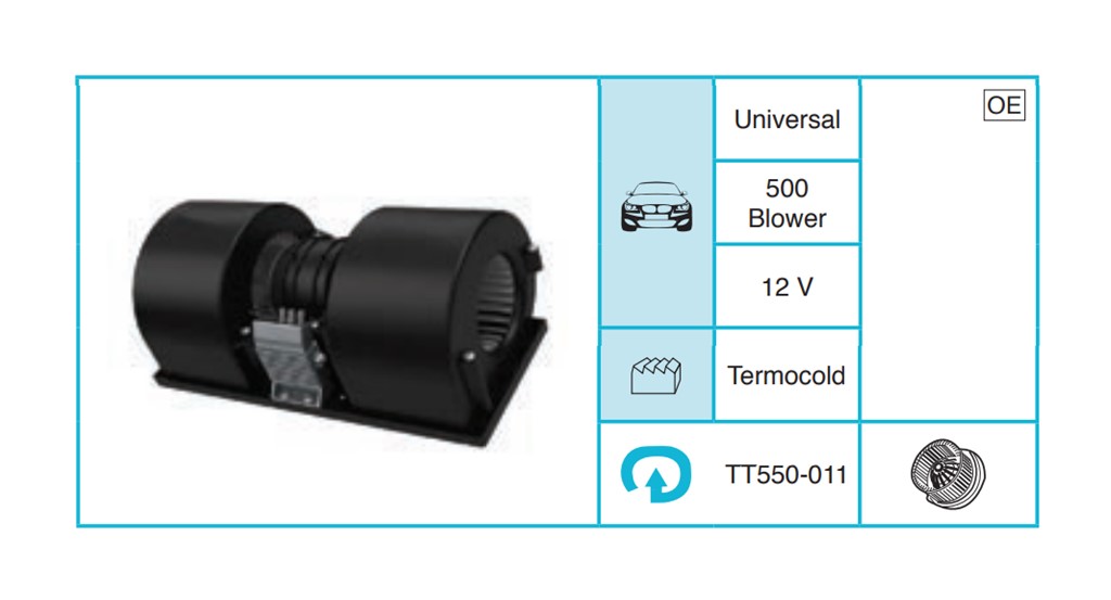 UNIVERSAL 500 Blower 12 V Fan TT550-011