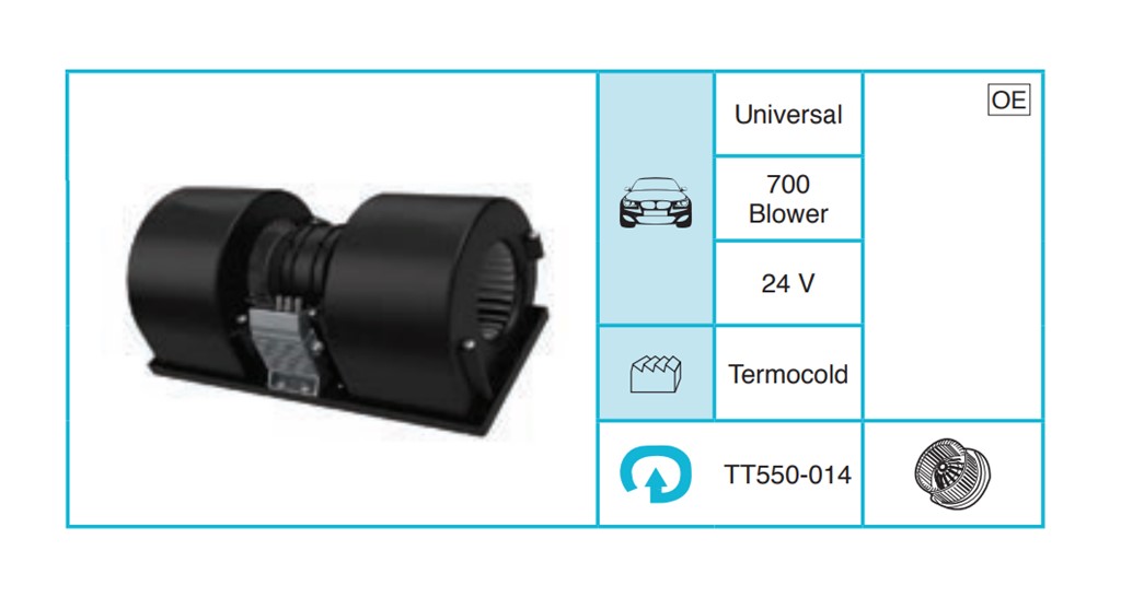 UNIVERSAL 700 Blower 24 V Fan TT550-014