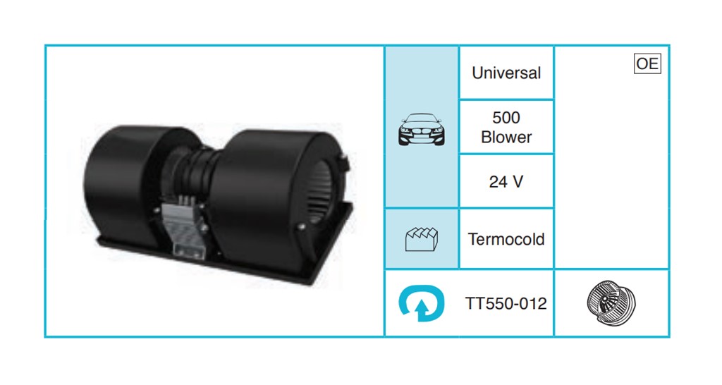 UNIVERSAL 500 Blower 24 V Fan TT550-012