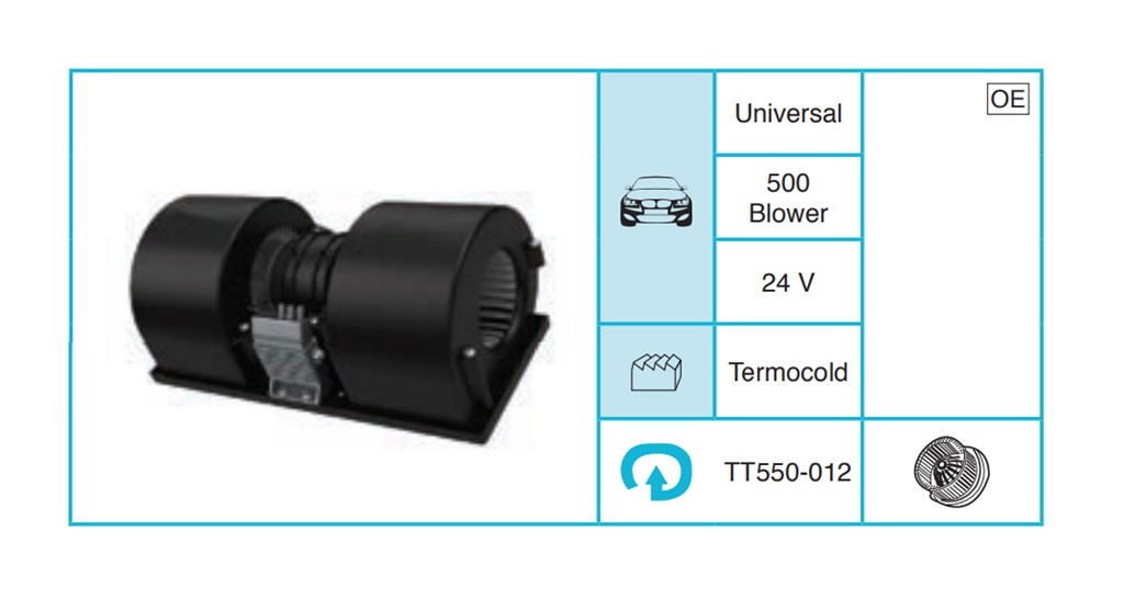 UNIVERSAL 500 Blower 24 V Fan TT550-012
