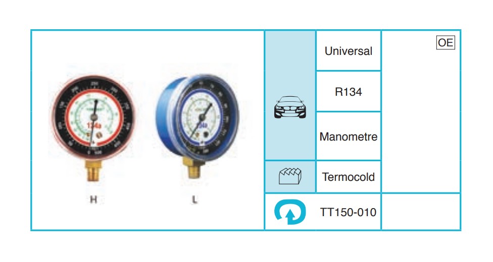 UNIVERSAL R134 Servis Ekipmanları ve Aksesuarlar TT150-010