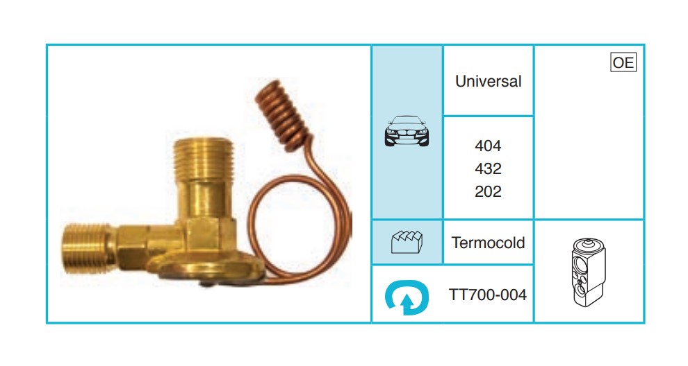 UNIVERSAL 404 432 202 Denge Valfi ve Termostat TT700-004