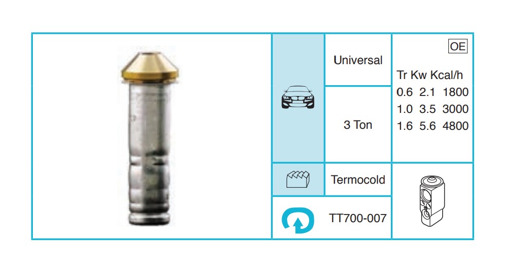 UNIVERSAL 700-007 Denge Valfi ve Termostat TT700-007