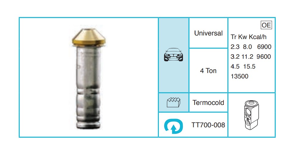 UNIVERSAL - Denge Valfi ve Termostat TT700-008