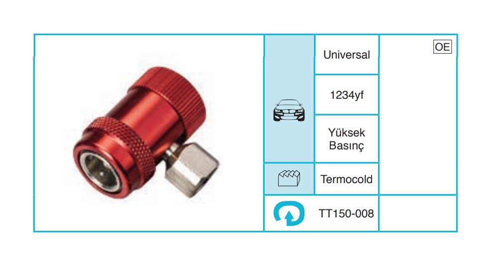 UNIVERSAL 1234yf Set Ekipmanları ve Aksesuarlar TT150-008