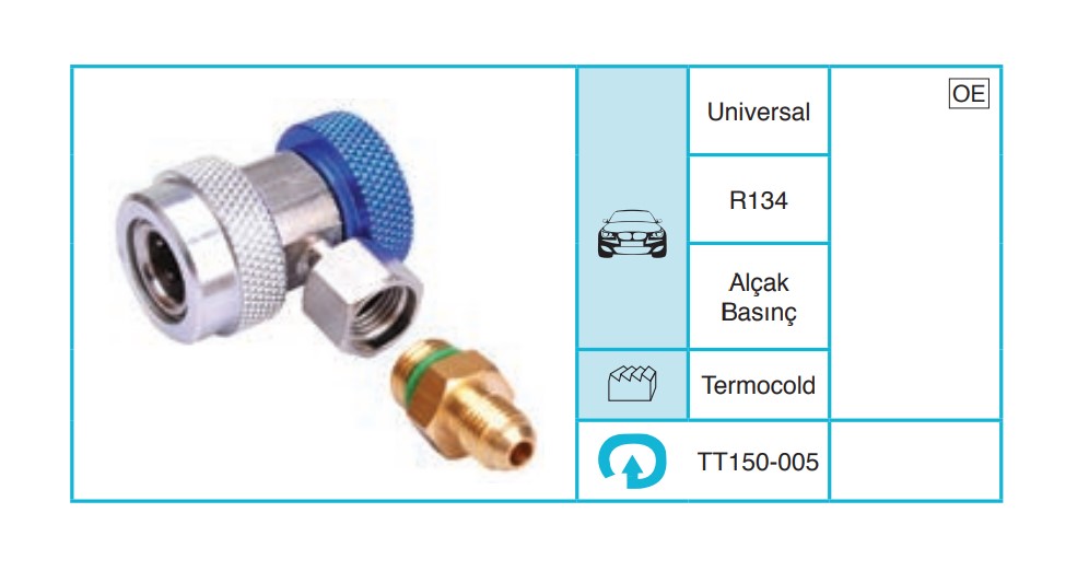 UNIVERSAL R134 Set Ekipmanları ve Aksesuarlar TT150-005