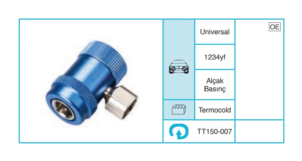 UNIVERSAL 1234yf Servis Ekipmanları ve Aksesuarlar TT150-007