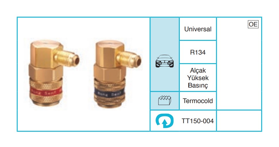 UNIVERSAL R134 Set Ekipmanları ve Aksesuarlar TT150-009