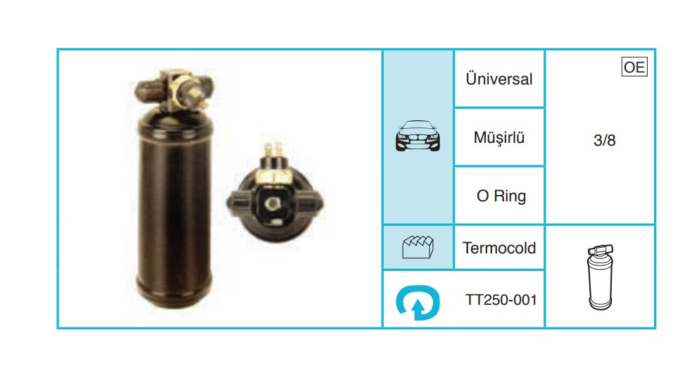 UNIVERSAL 250-001 Kurutucu Filtre TT250-001