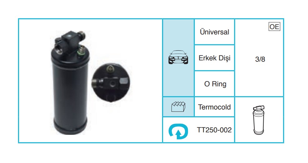 UNIVERSAL 250-002 Kurutucu Filtre TT250-002