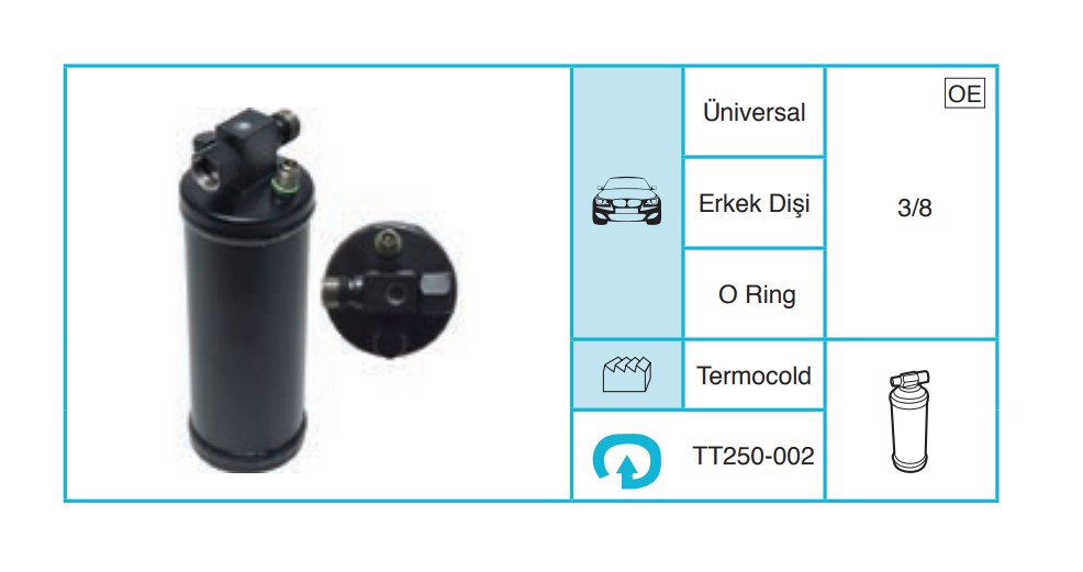 UNIVERSAL - Kurutucu Filtre TT250-002