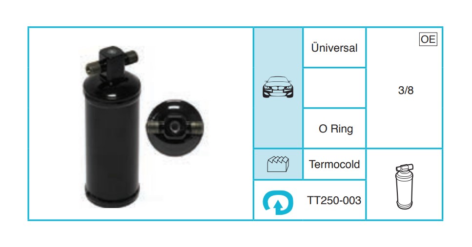 UNIVERSAL - Kurutucu Filtre TT250-003