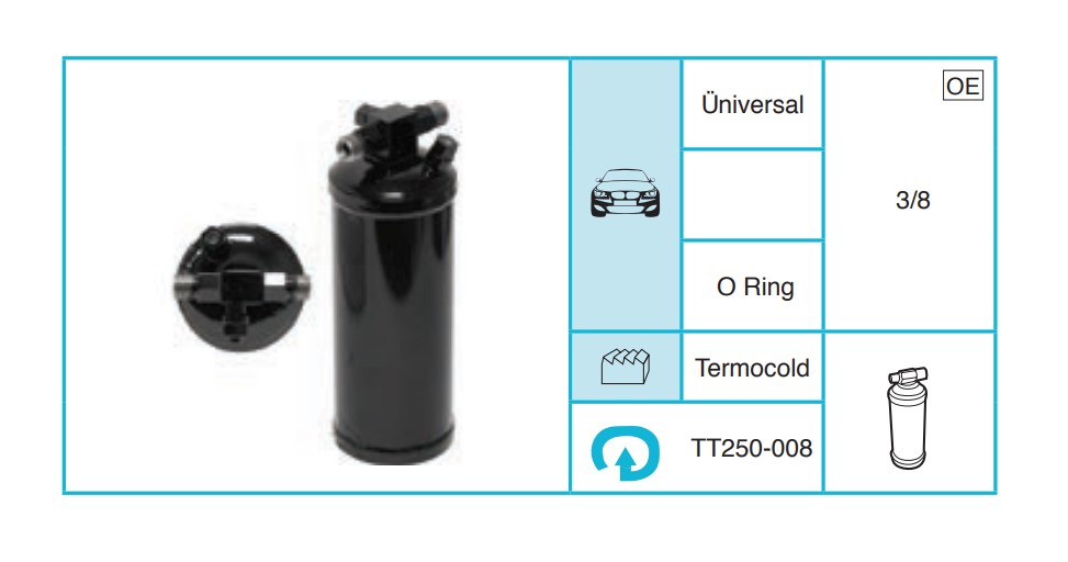 UNIVERSAL - Kurutucu Filtre TT250-008