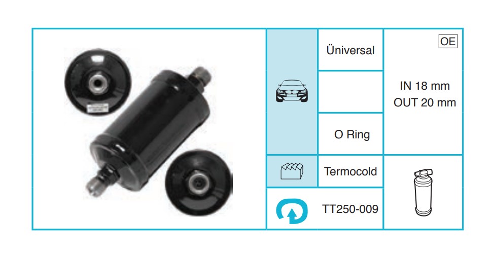 UNIVERSAL - Kurutucu Filtre TT250-009