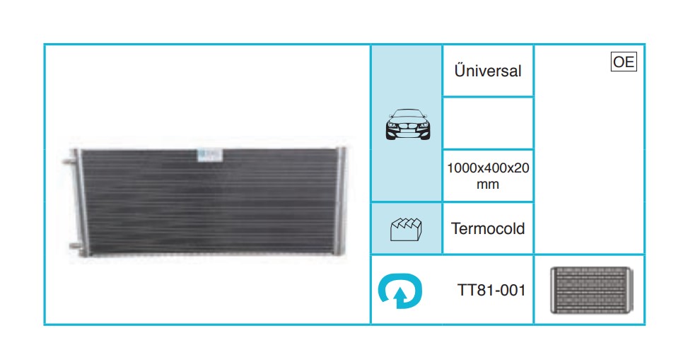UNIVERSAL 81-001 Kondanser TT81-001