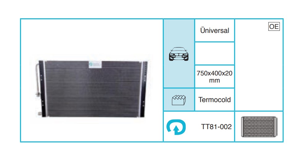 UNIVERSAL 81-002 Kondanser TT81-002