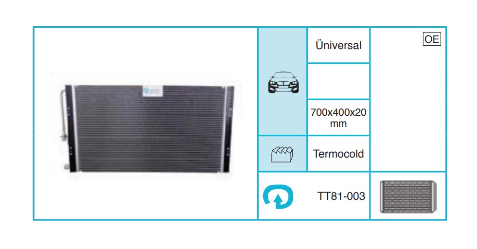 UNIVERSAL 81-003 Kondanser TT81-003