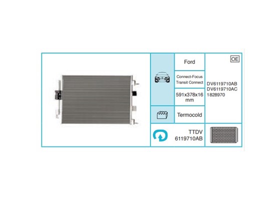 FORD Connect, Focus, Transit Kondanser TTDV6119710AB