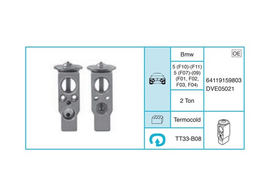 BMW 5 (F10)-(F11) 5 (F07)-(09) (F01, F02, F03, F04) Expansion Valf TT33-B08