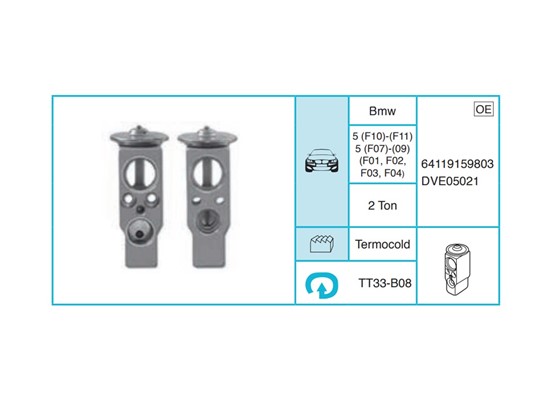 BMW 5 (F10)-(F11) 5 (F07)-(09) (F01, F02, F03, F04) Ekspansiyon Valf TT33-B08