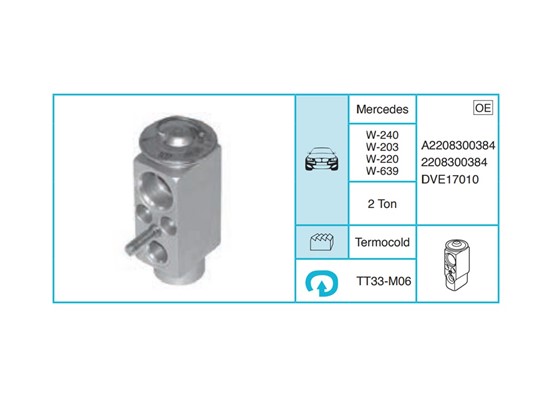 MERCEDES W-240 W-203 W-220 W-639 Ekspansiyon Valf TT33-M06