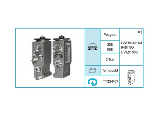 PEUGEOT 308 008 Ekspansiyon Valf TT33-P07