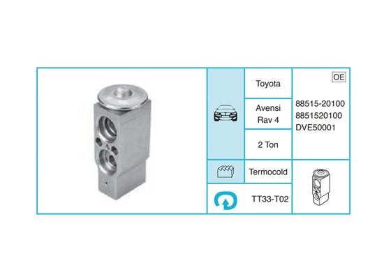 TOYOTA Avensis Rav 4 Expansion Valf TT33-T02