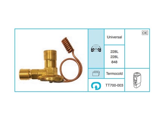 UNIVERSAL 228L 228L 848 Denge Valfi ve Termostat TT700-003