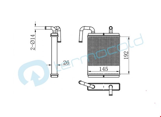 HYUNDAİ İŞ MAKİNASI R225-7 , R210LC-7, R290LC-7, R450LC-7 Kalorifer Petek TT11N690780 - 2